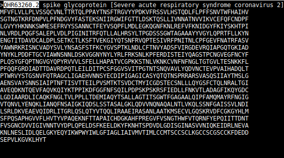SARS-CoV-2 sequence format reference